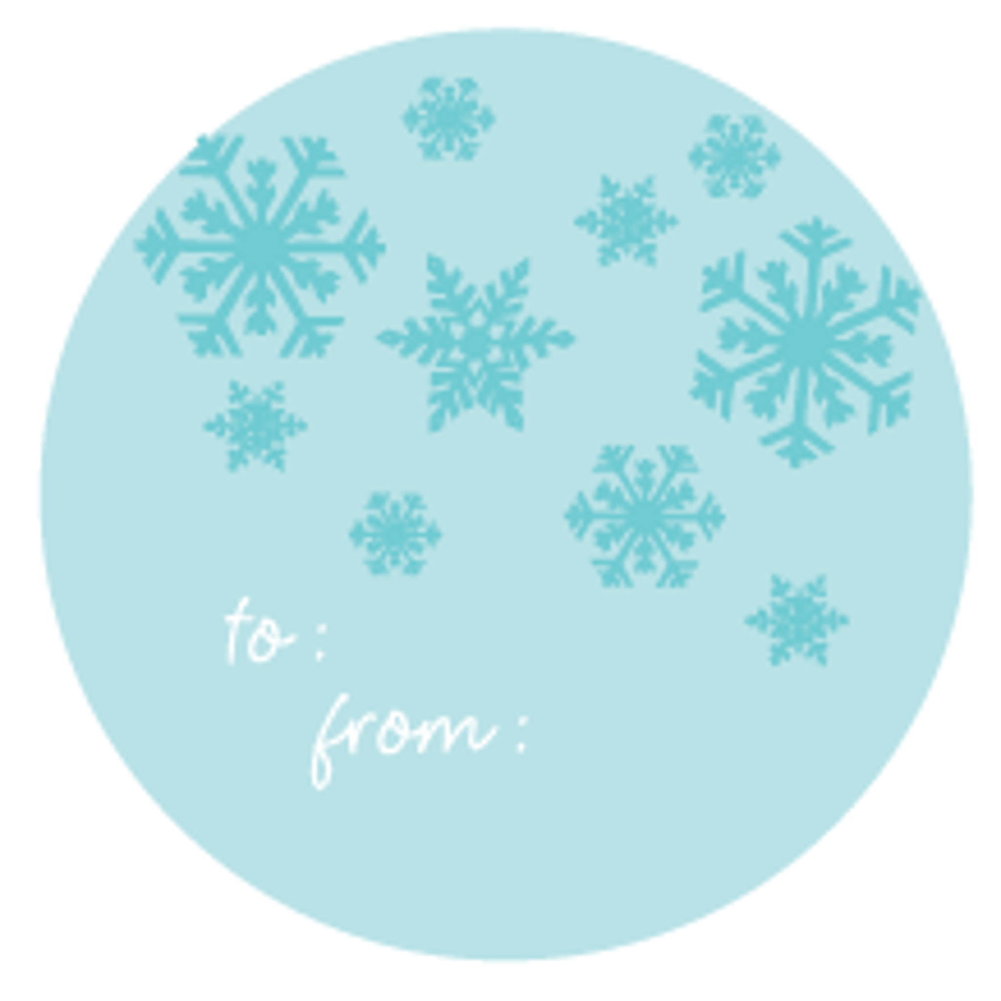 Christmas Tag Snowflakes Circle