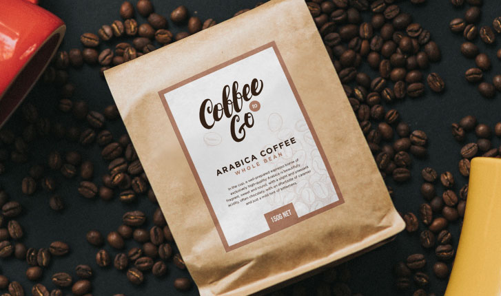 Coffee package with custom label