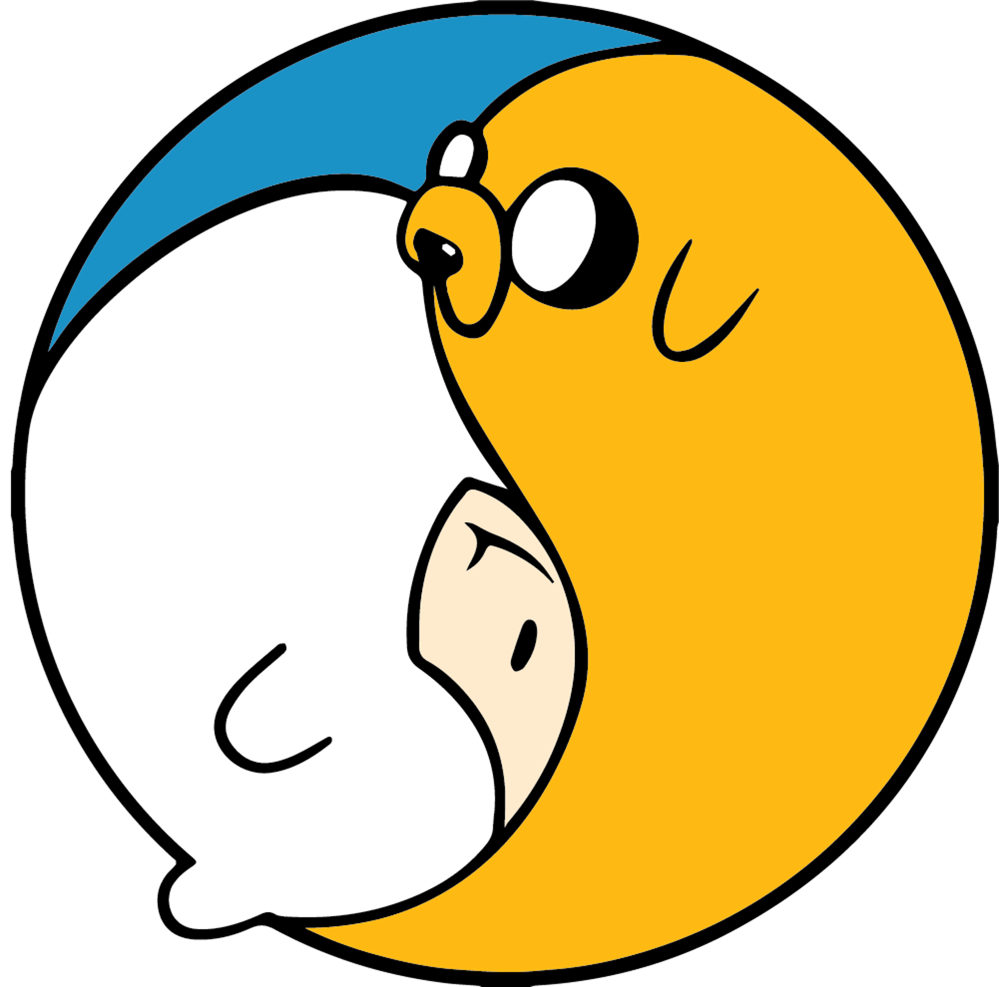 Adventure Time Anime Cartoon Yin Yang