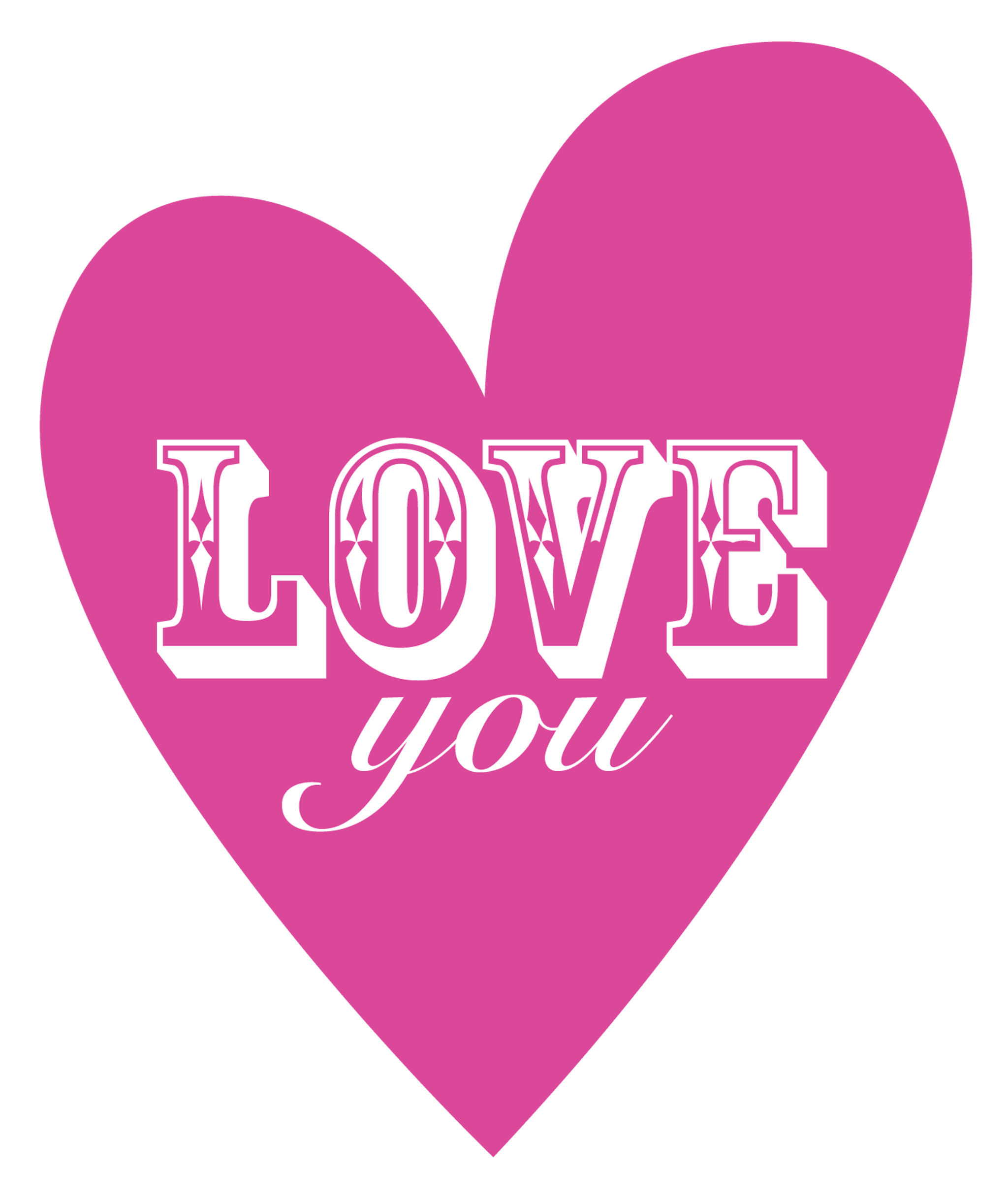 Pink Love You Heart