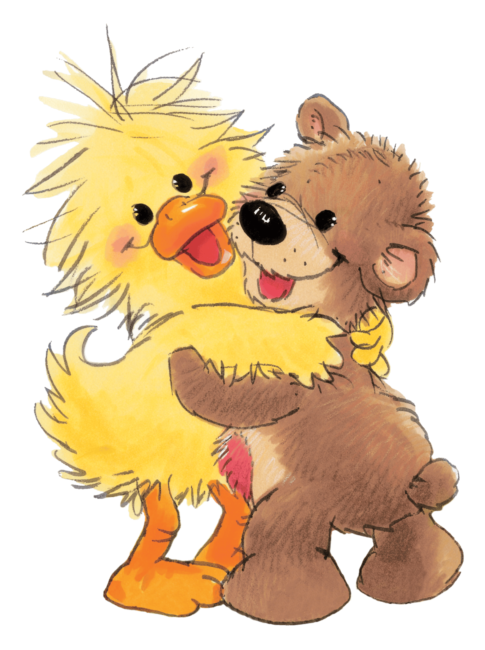 Boof Bear And Witzy Duck Hug