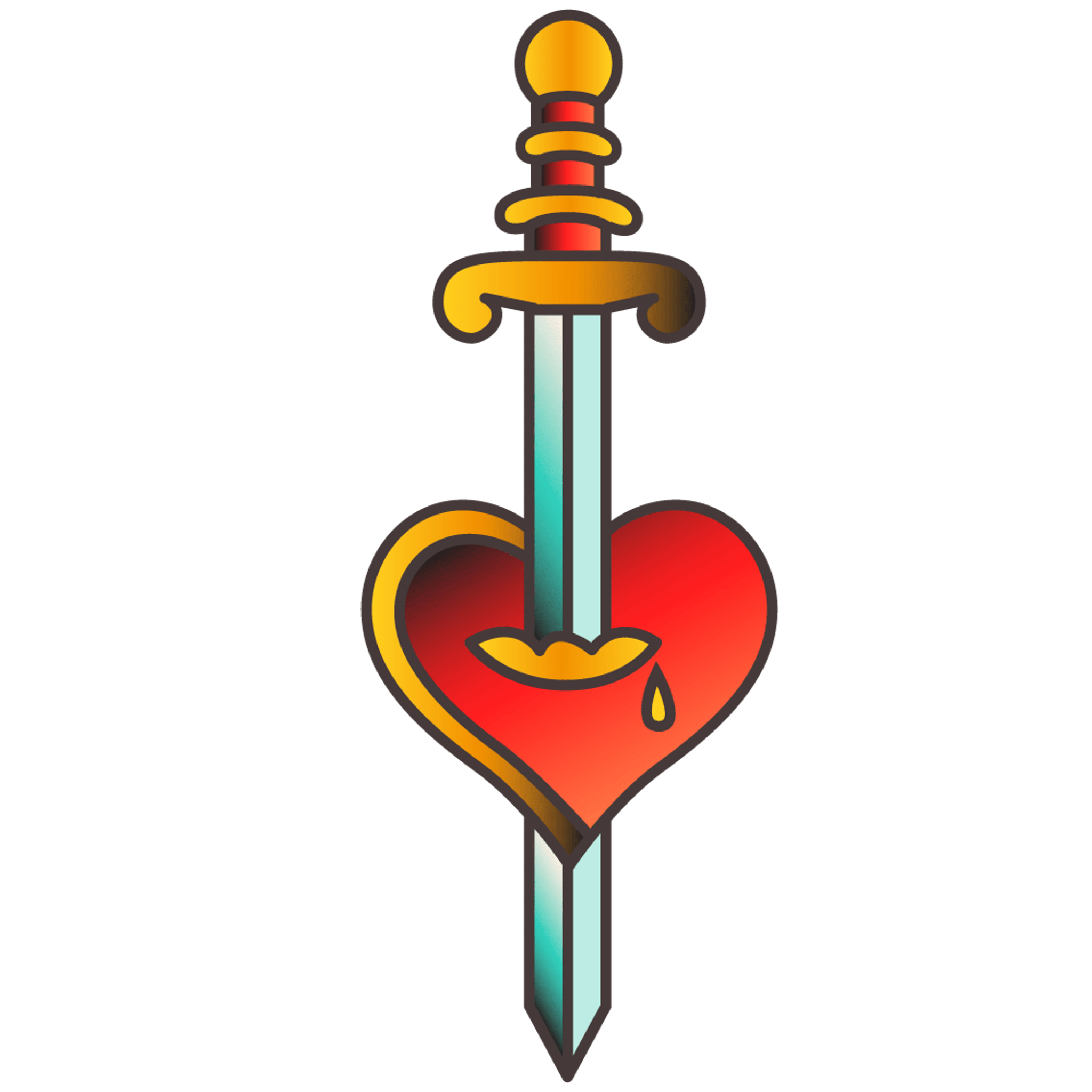 Stabbed Heart Tattoo