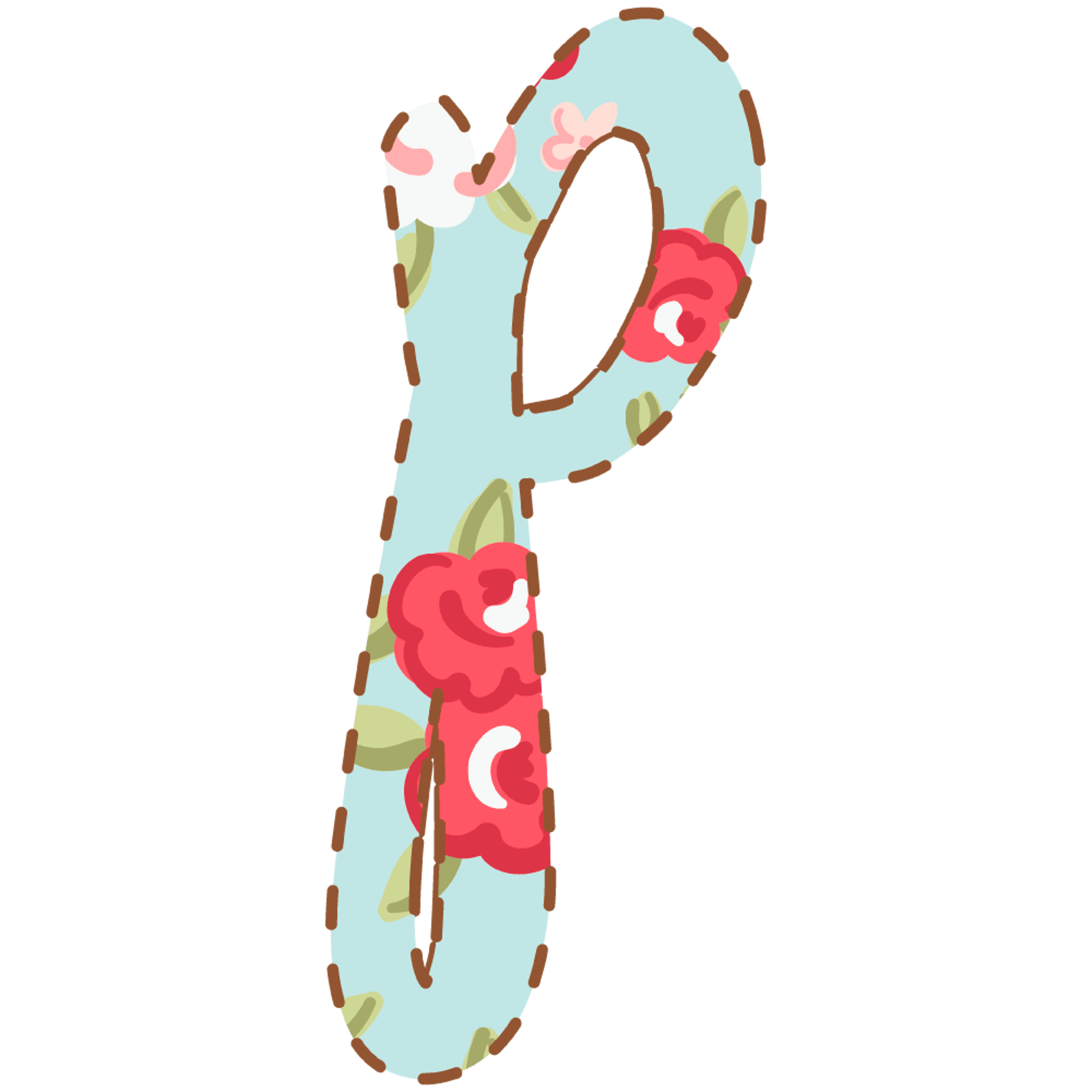 Letter P floral