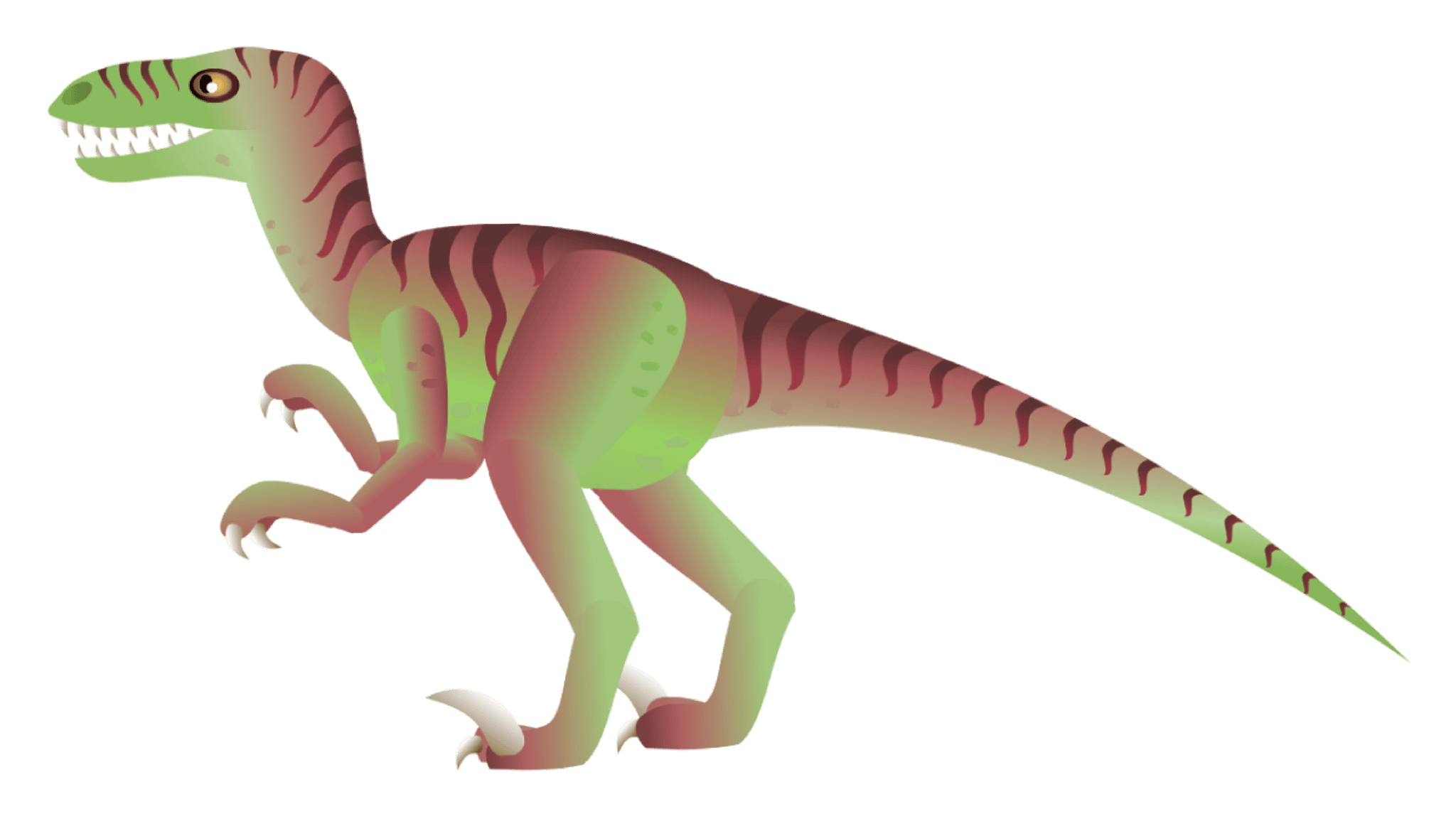 Stripped Velociraptor Dinosaur