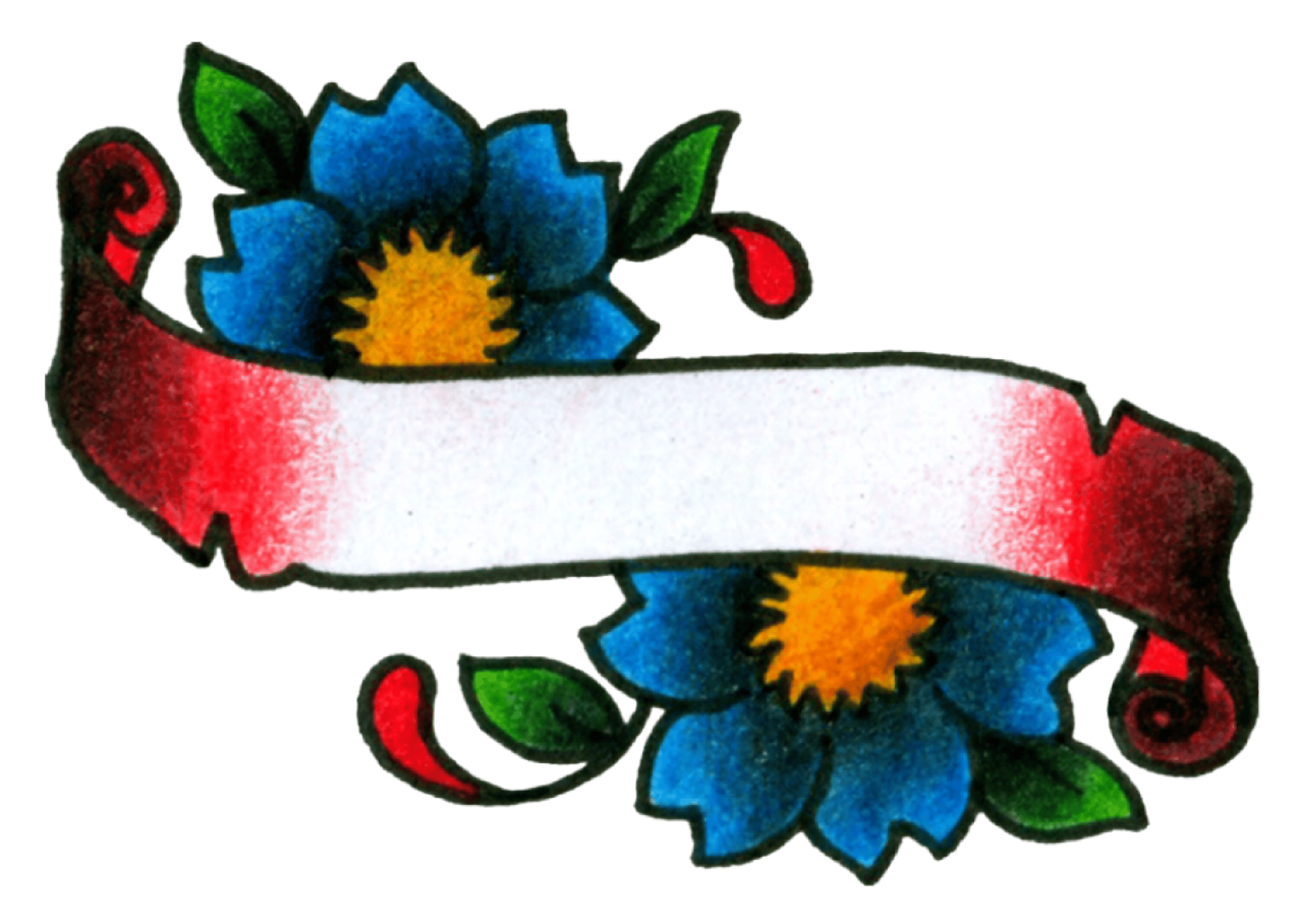 Tattoo Floral Banner
