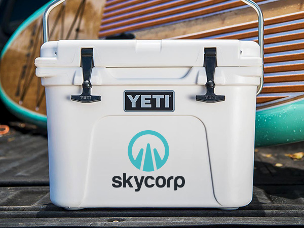 Food packaging and a roll of labels next to it