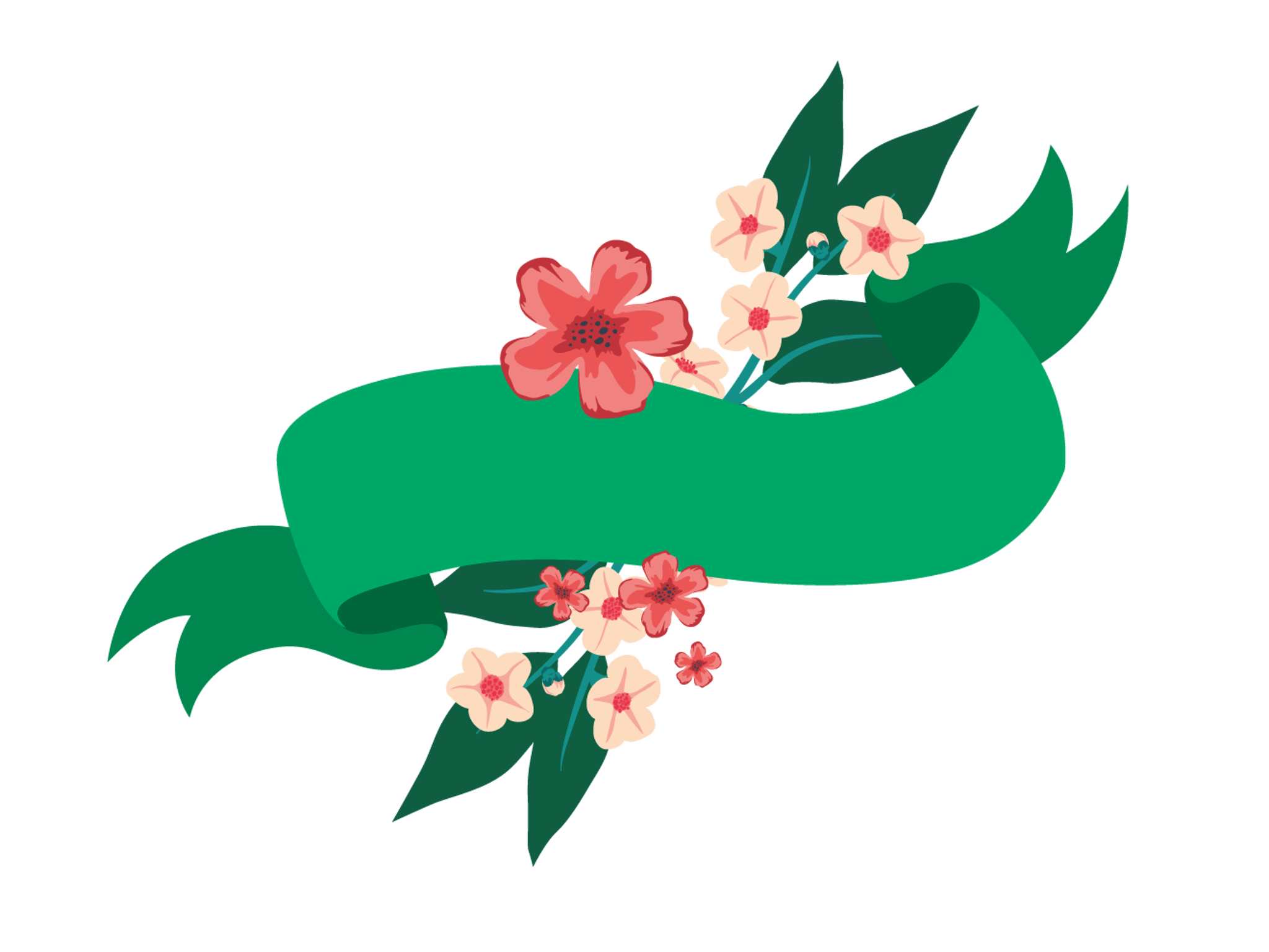 Green Floral Banner