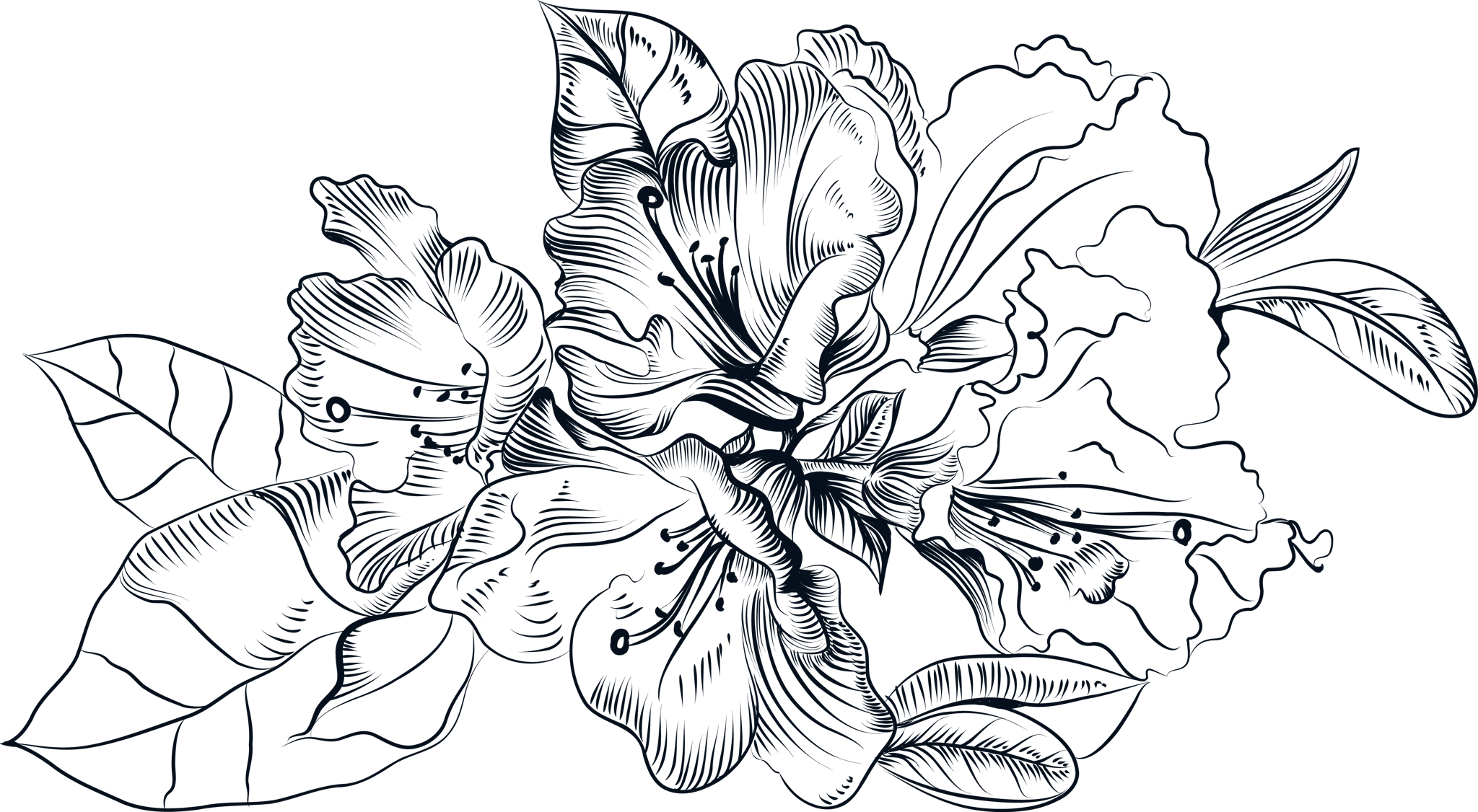 Ink Line Flower Bunch