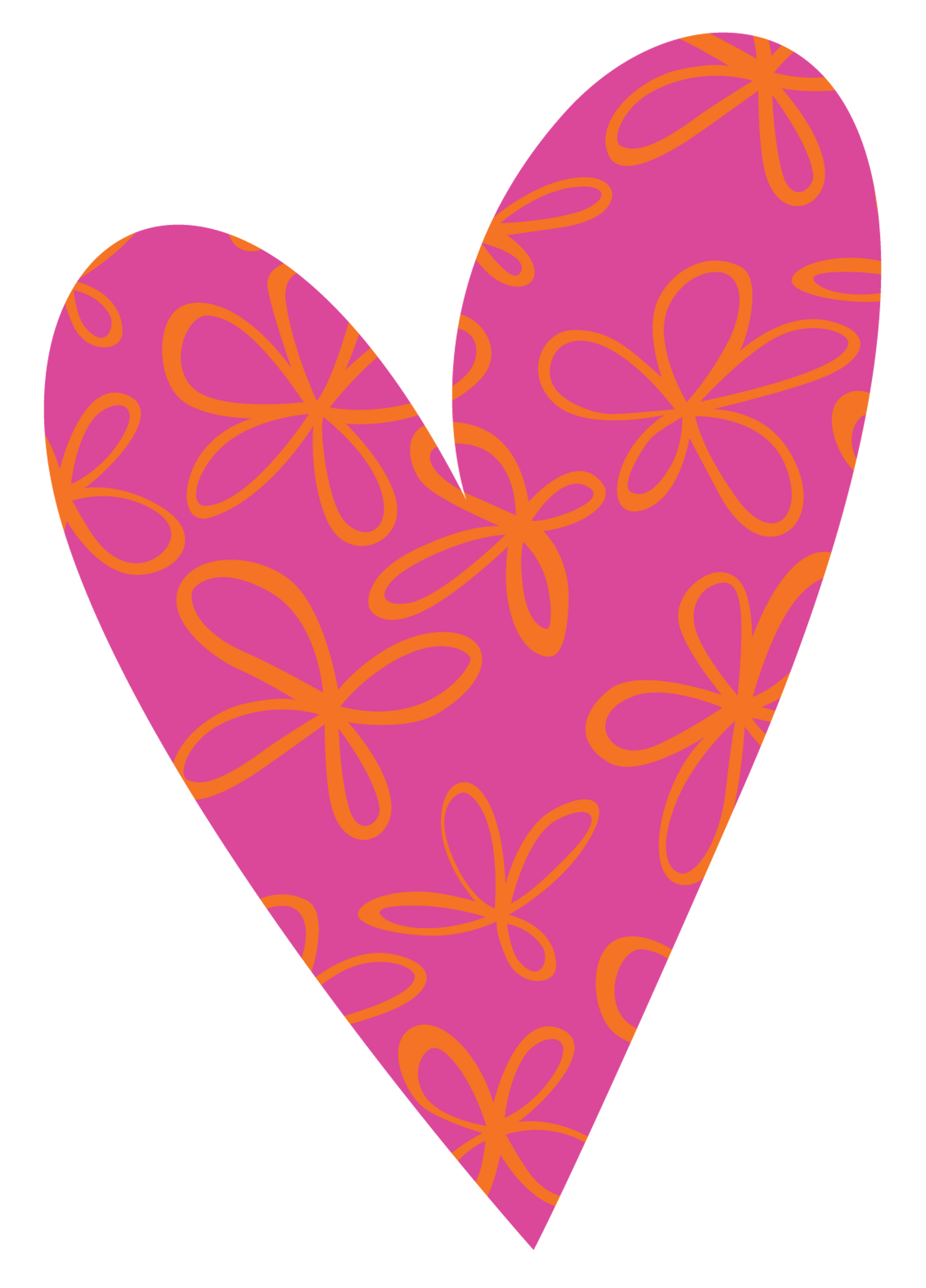 Pink Floral Love Heart