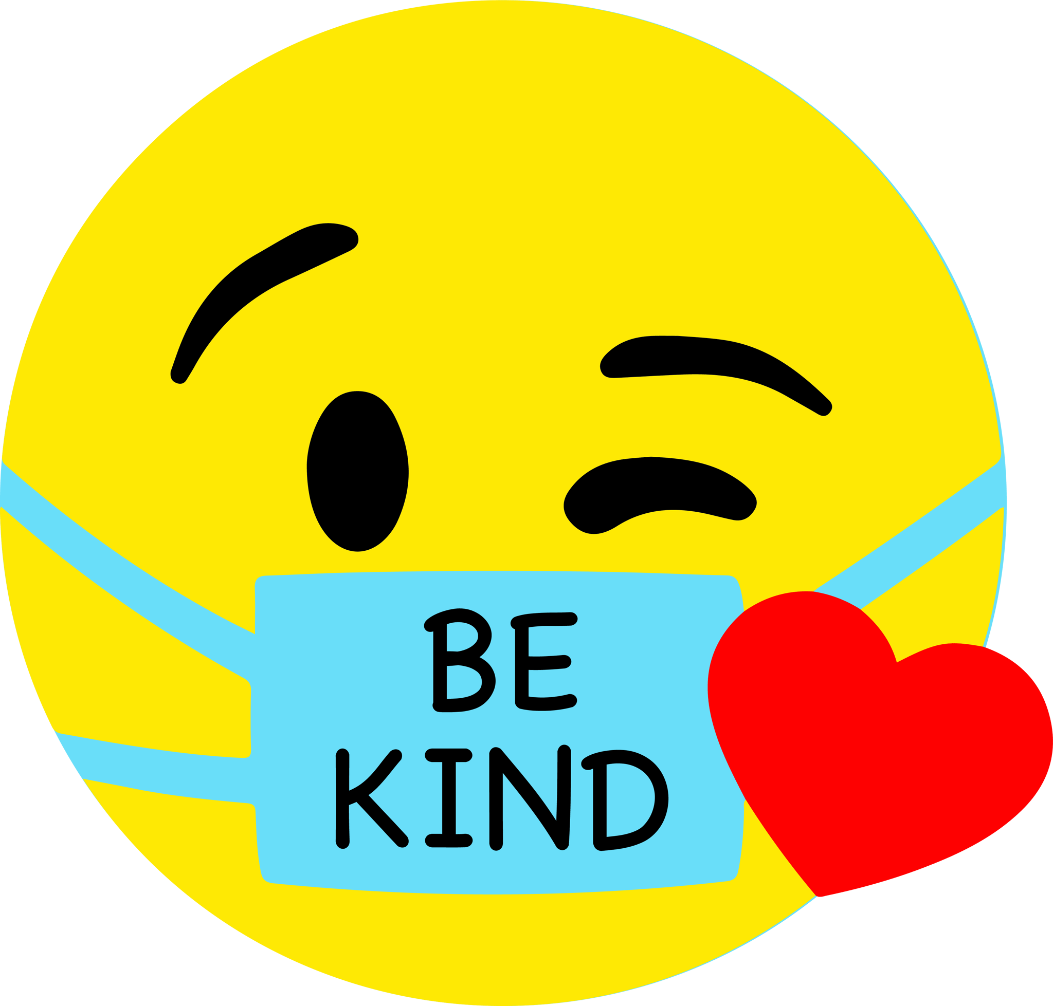 Be Kind Mask With Heart Emoji