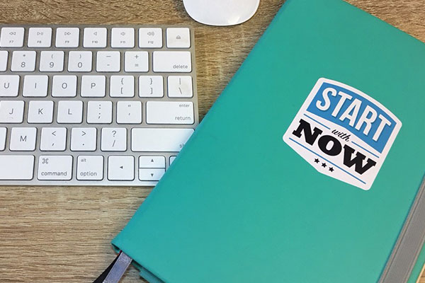 Start with now mantra sticker