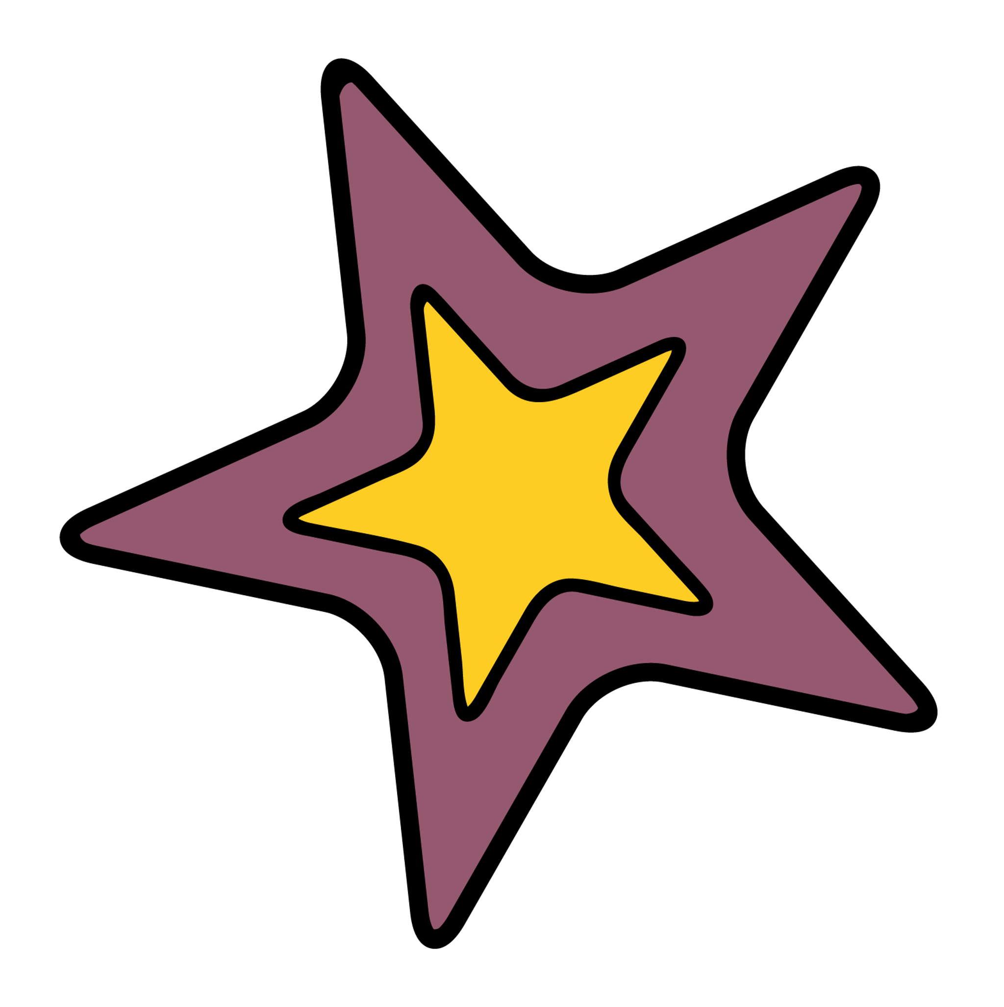 Purple Yellow Star