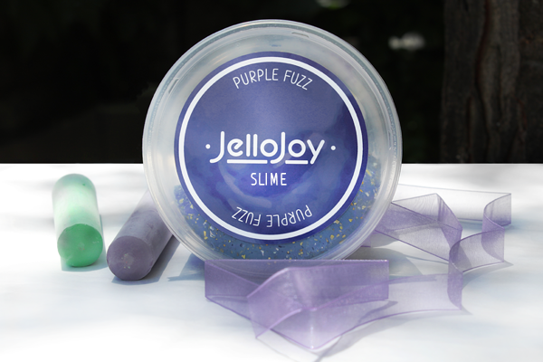 Sticker on a jar of DIY slime