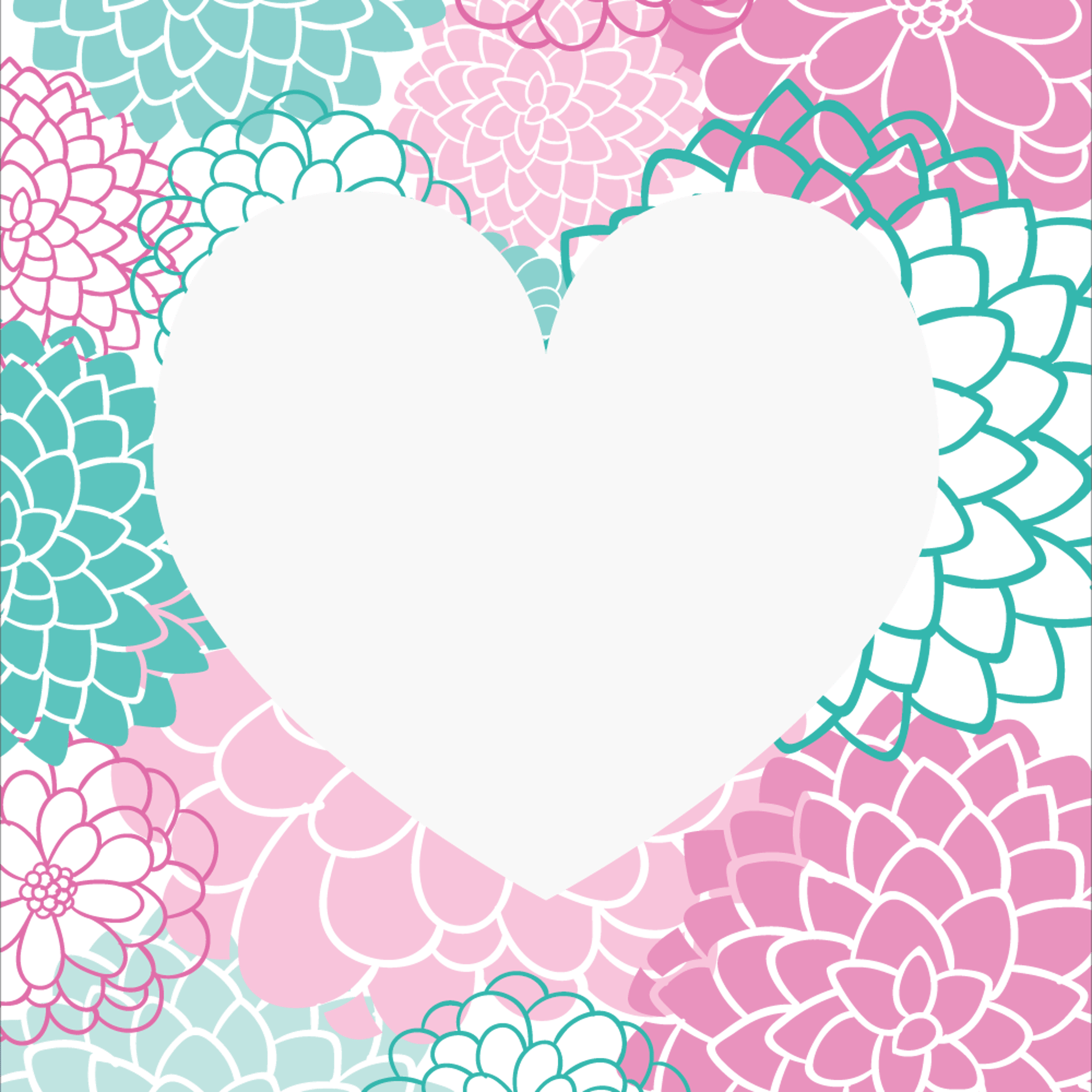 Floral Frame Love Heart