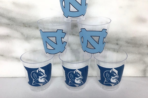 Custom sticker shot glasses