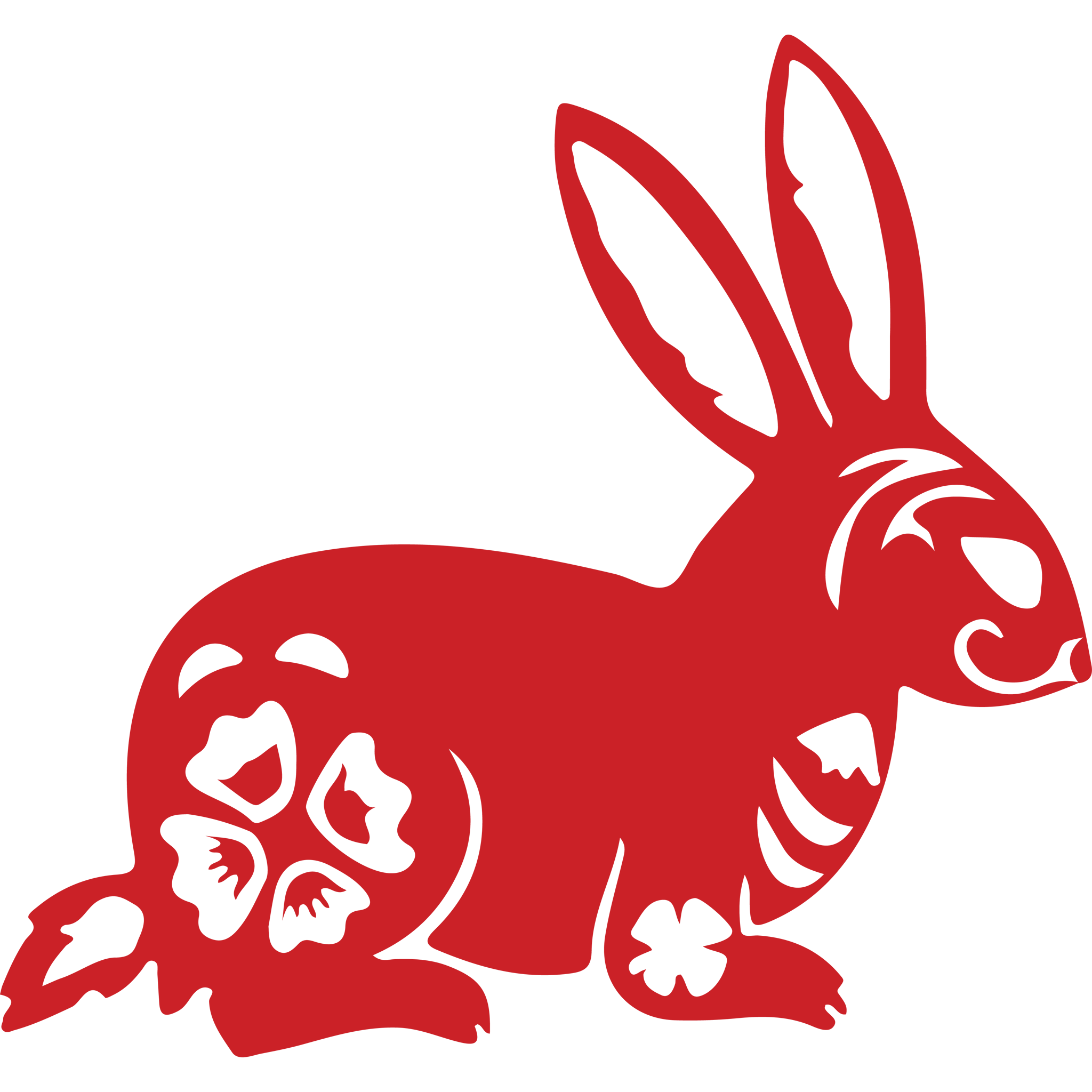 Cutout Rabbit Laying