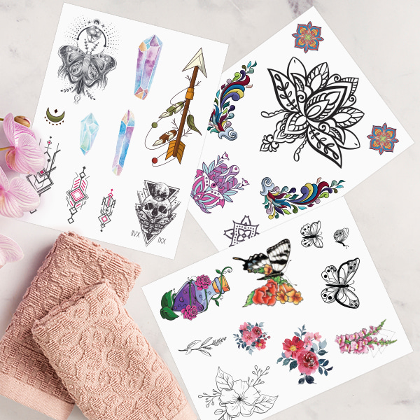 Different custom sticker designs for your temporary tattoos.