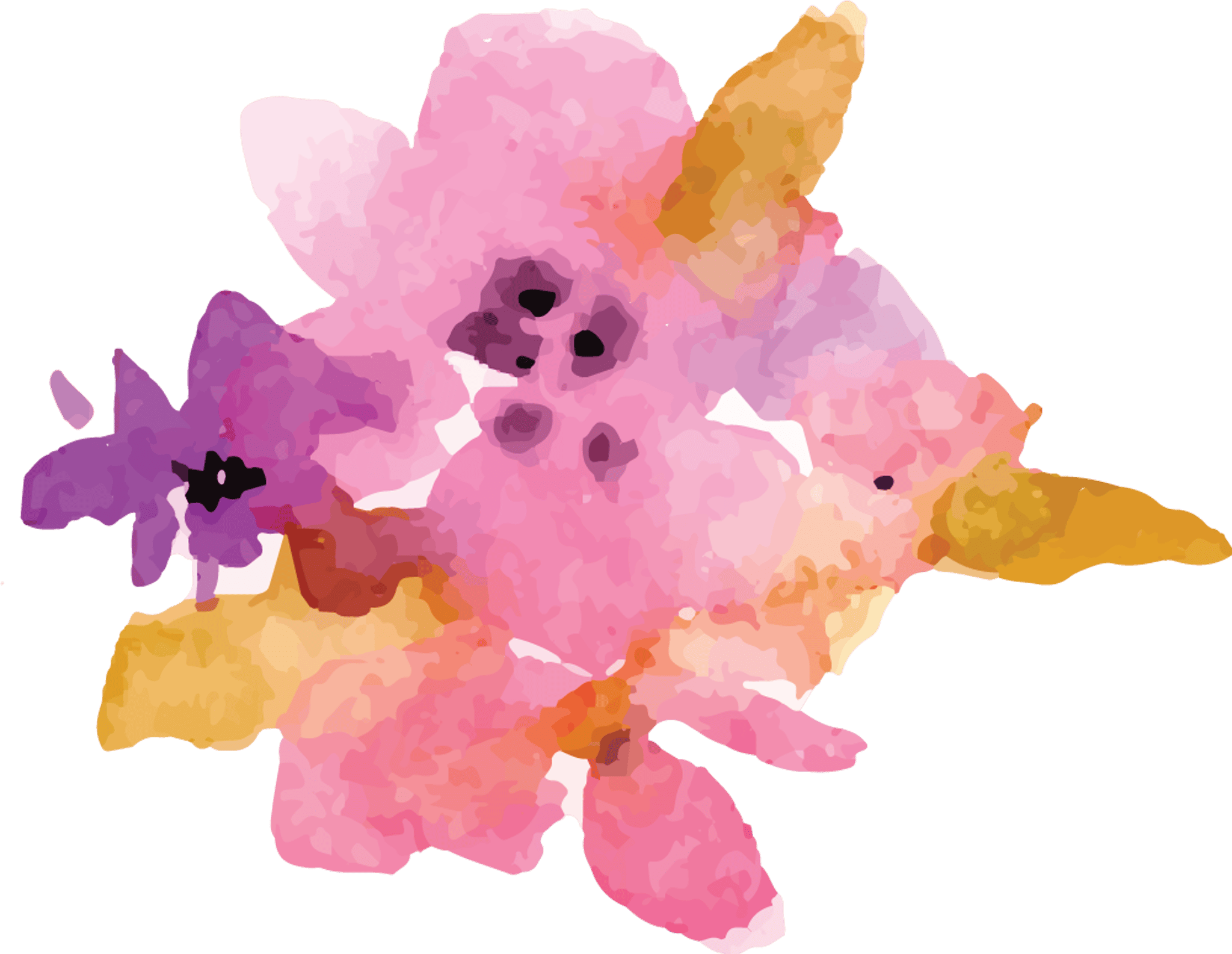Watercolor Bleed Flower