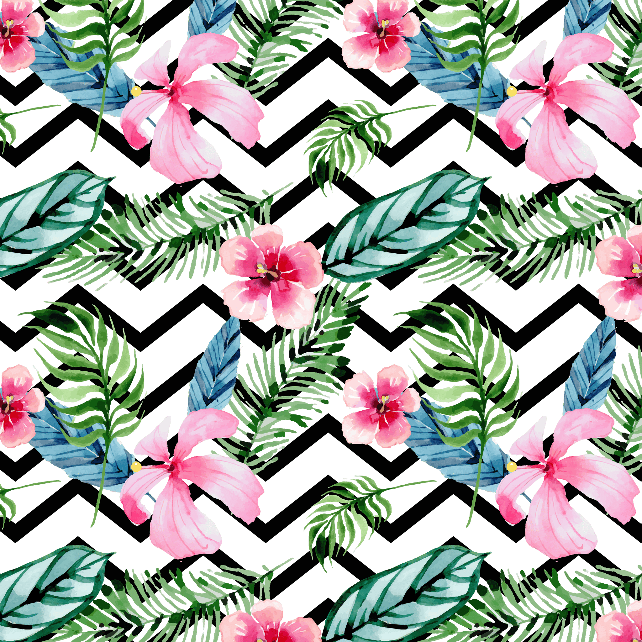 Tropical Zigzag Flower Pattern