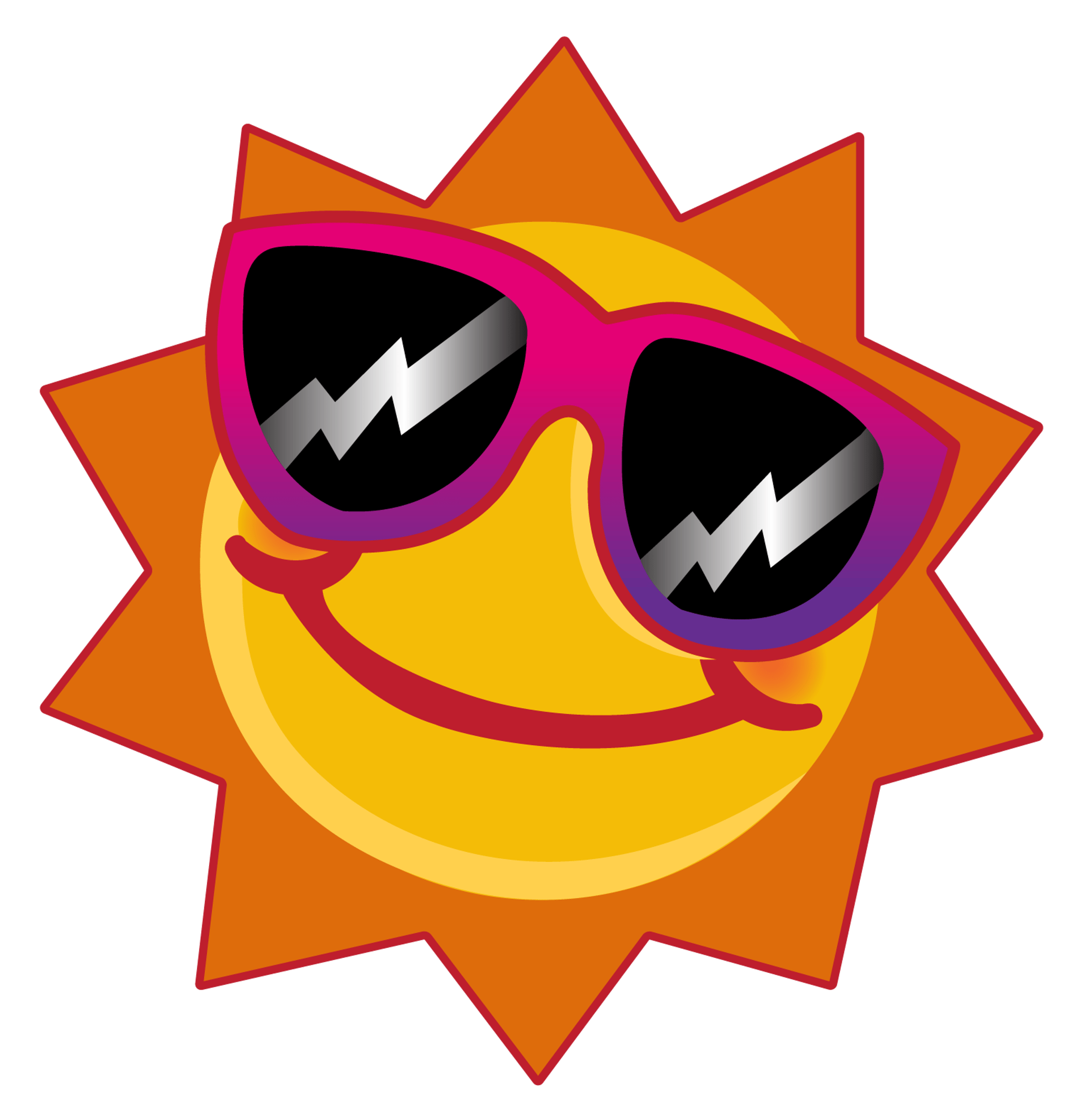 Sun with Pink Sunglasses