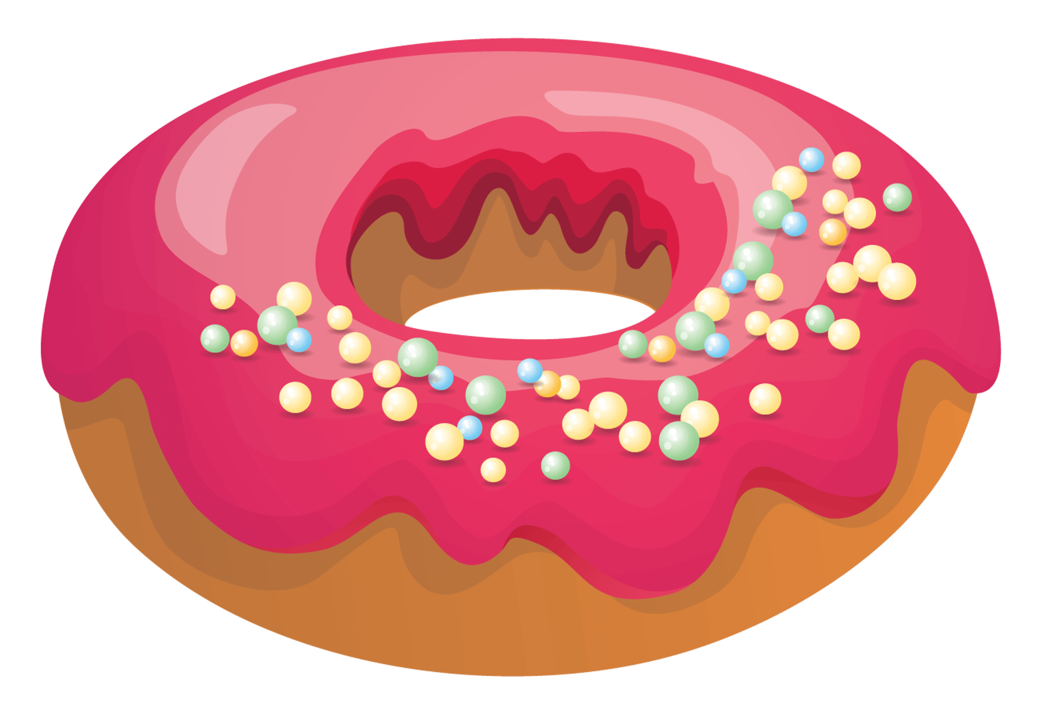 Donut Pink Round Sprinkle