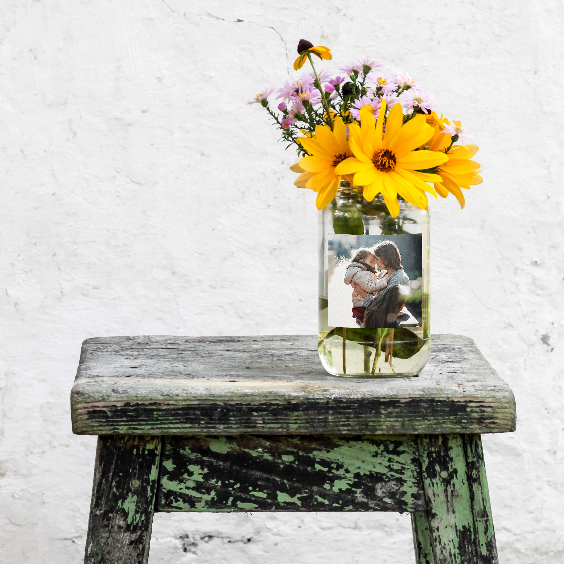 Mason jar with flowers