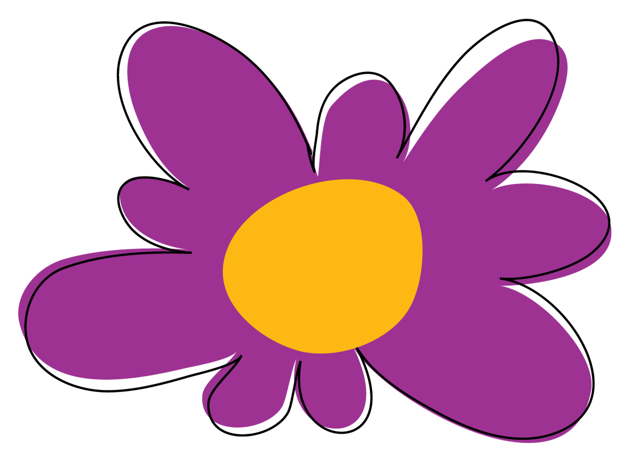 Purple Sketch Flower