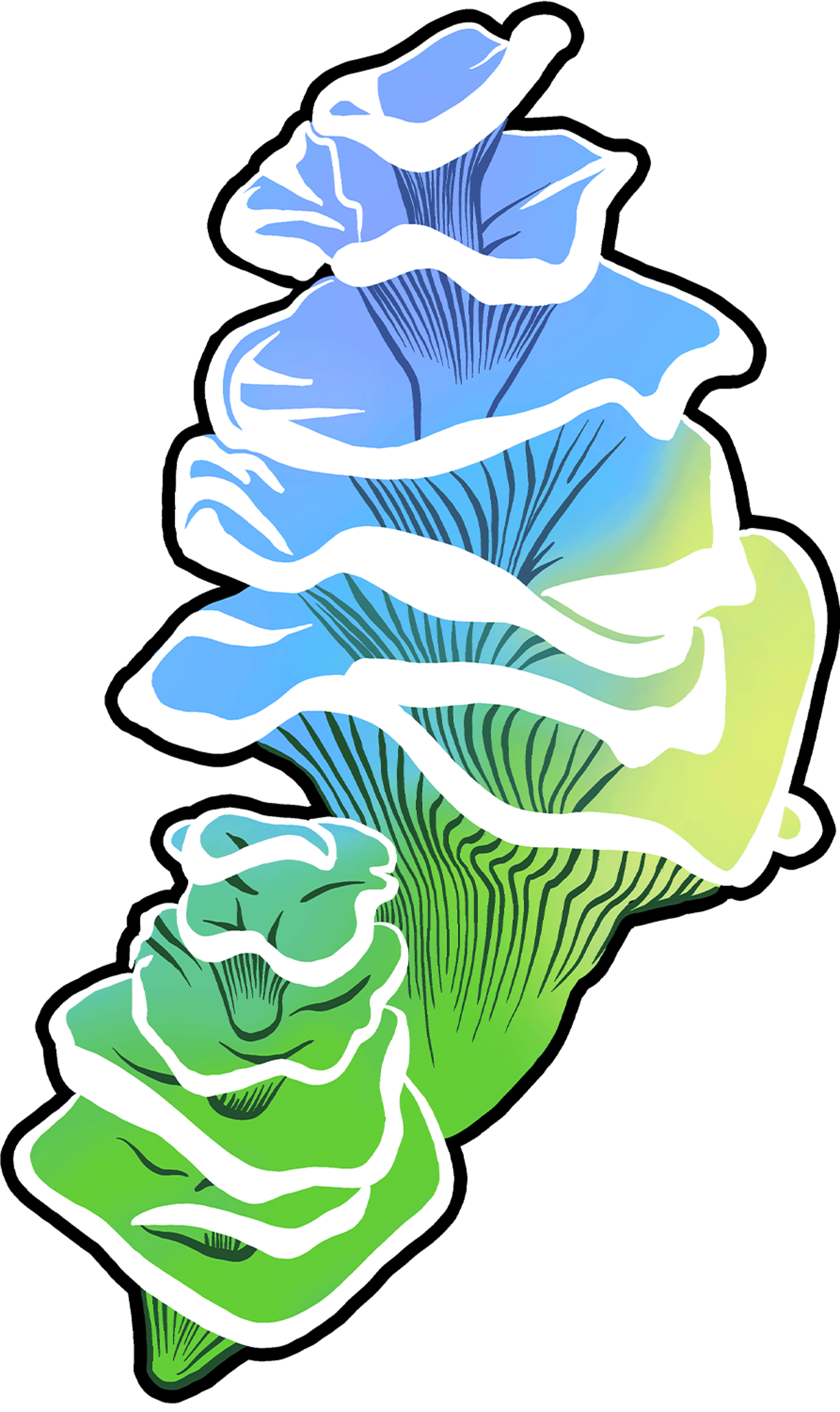 Green Blue Tall Fungi