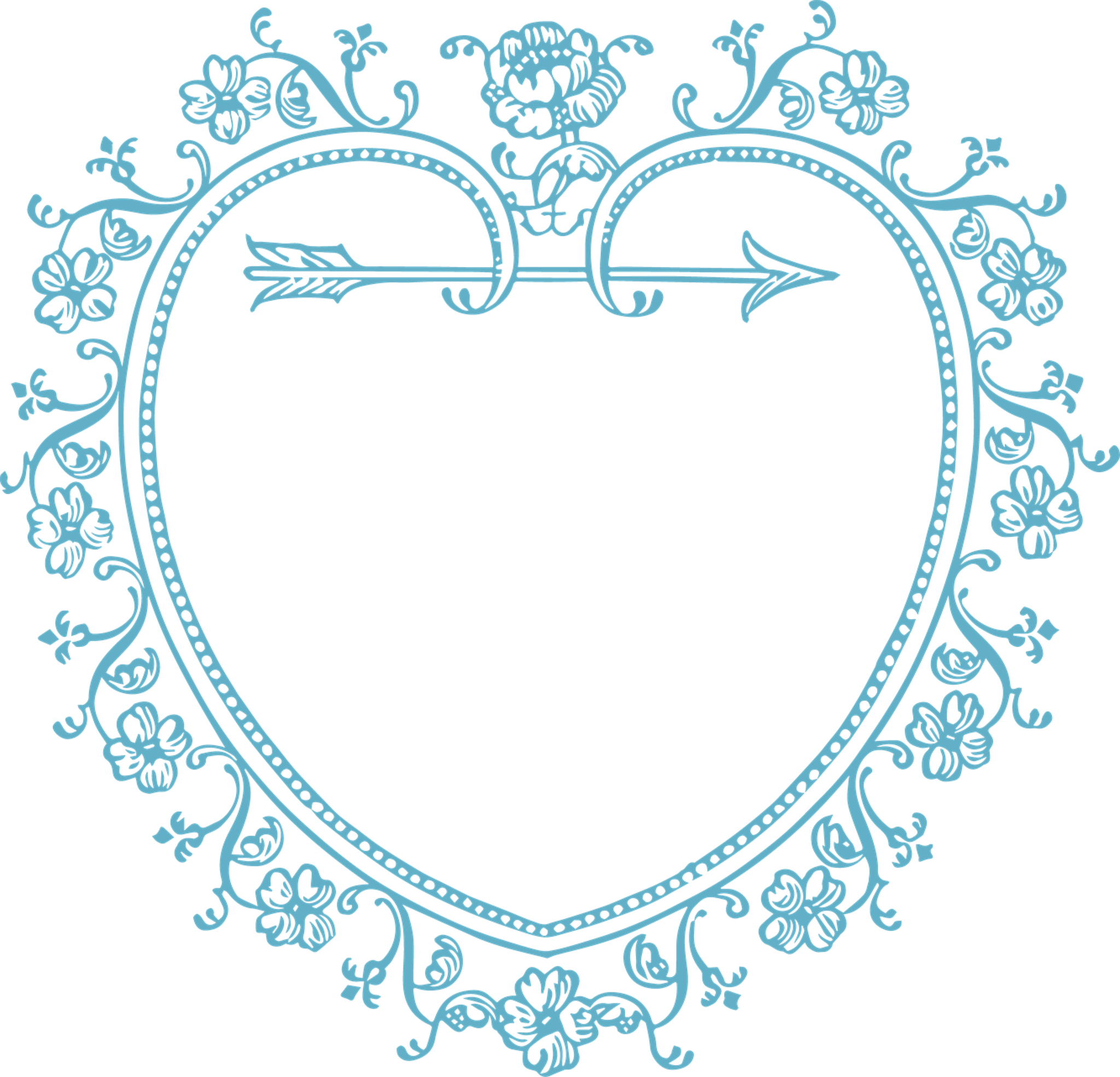 Blue Love Heart Wreath