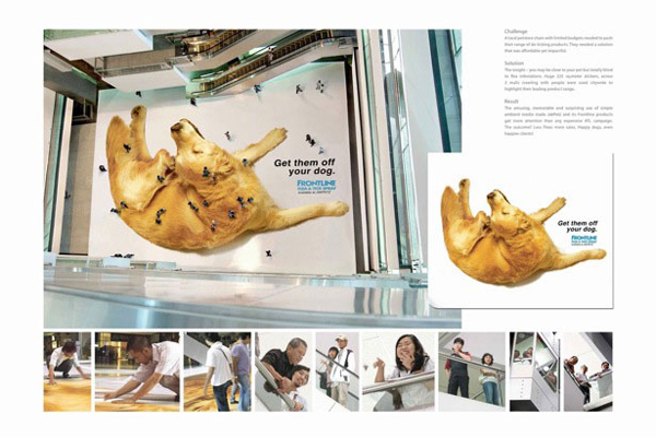 creative ad, effective ad, location, wall decal ad, floor decal ad