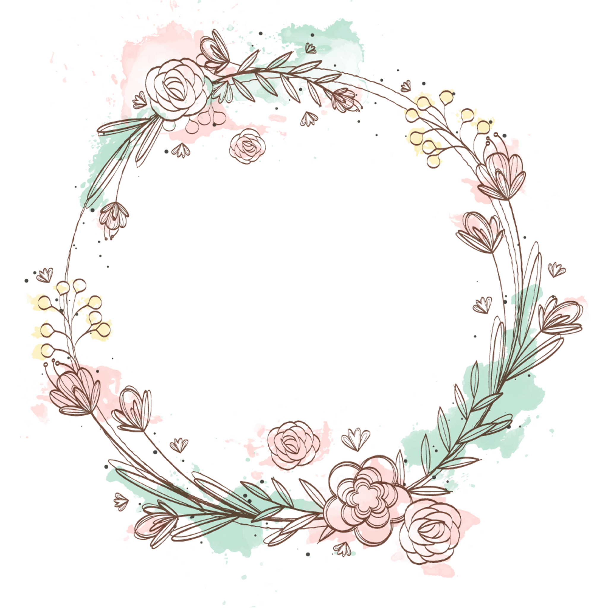Sketched Floral Wreath