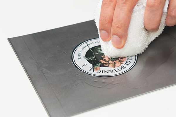 How to remove stickers from metal with baby oil.