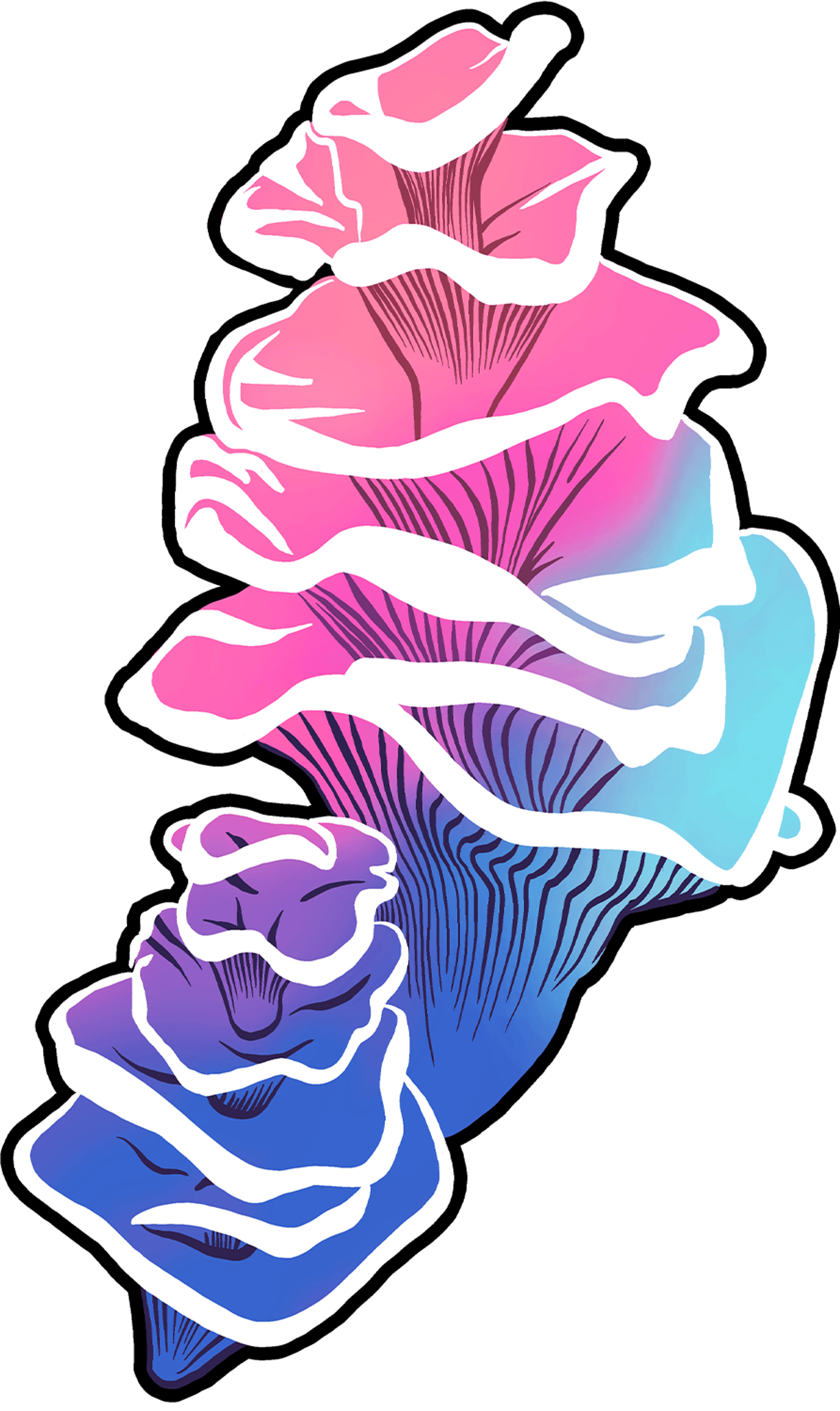 Blue Purple Pink Tall Fungi
