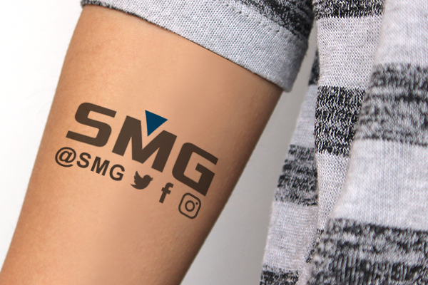 Temporary tattoo with a social media handle