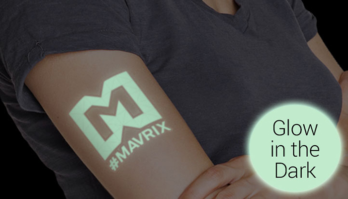 metallic temporary tattoo temporary tattoo, glow-in-the-dark tattoo, marketing, events