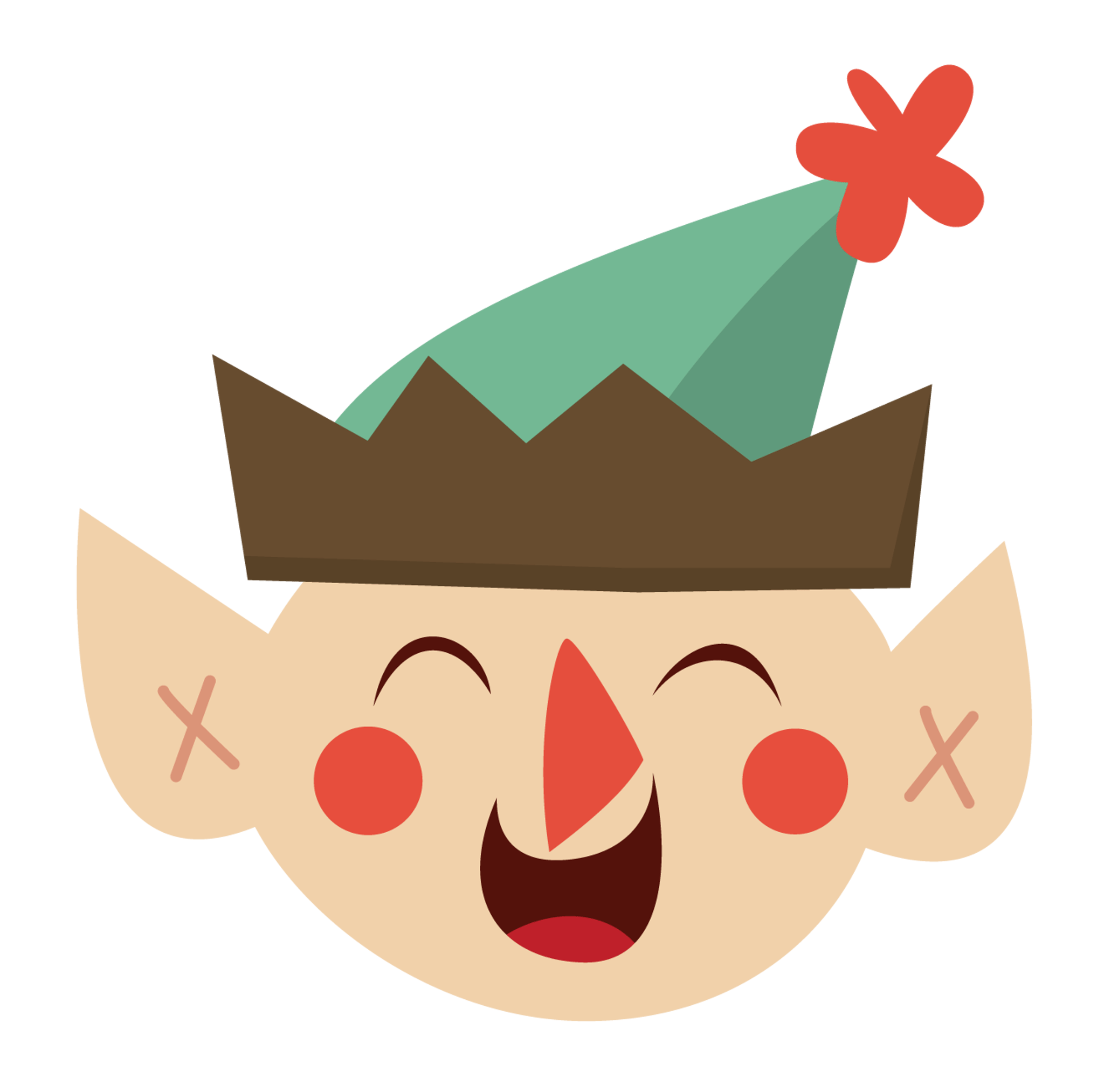 Smiling Christmas Elf Head