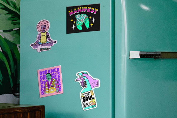 Use magnets to create a visual portfolio of your illustrations