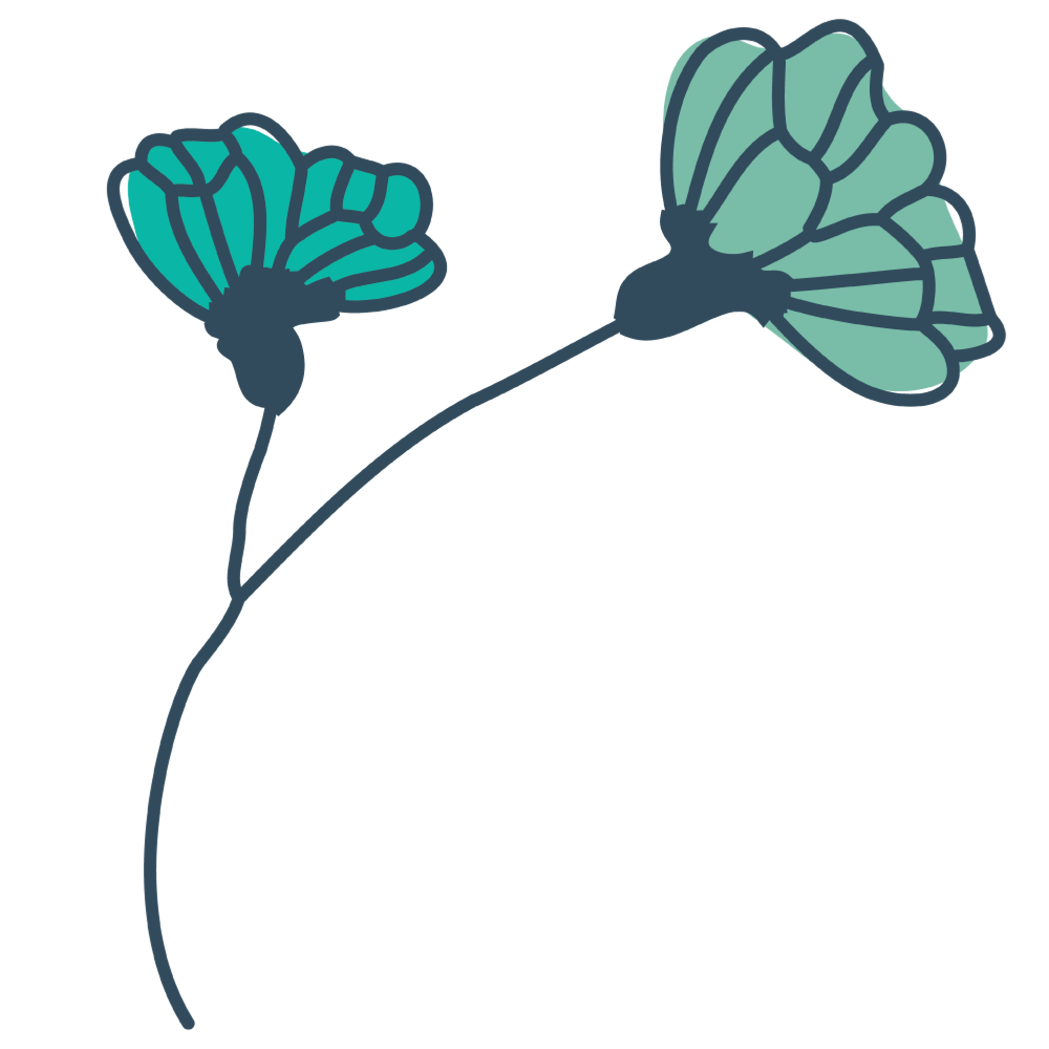 Double Turquoise Drop Flower