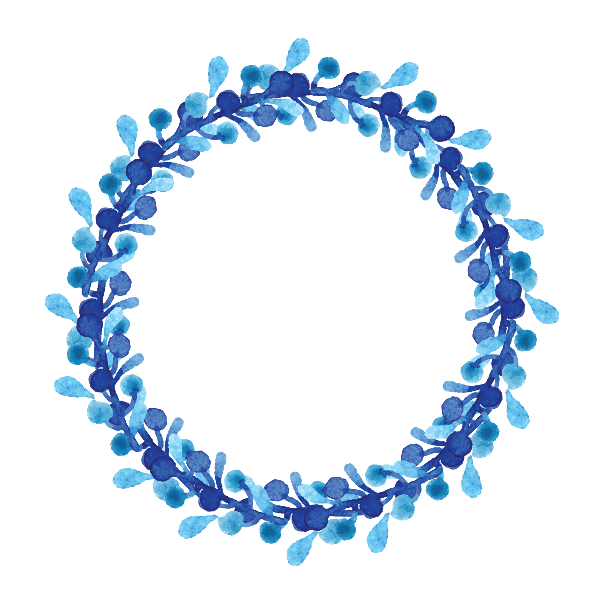 Blue Floral Wreath