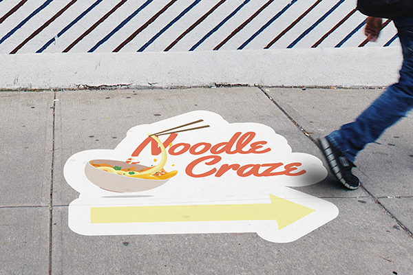 Company logo floor decal