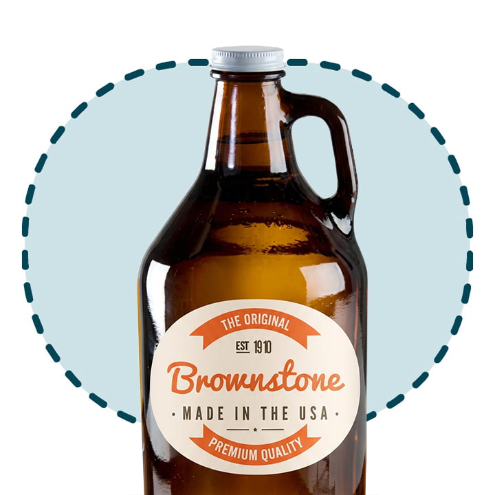 Beer Bottle Oval Growler Labels 4"x3.33"