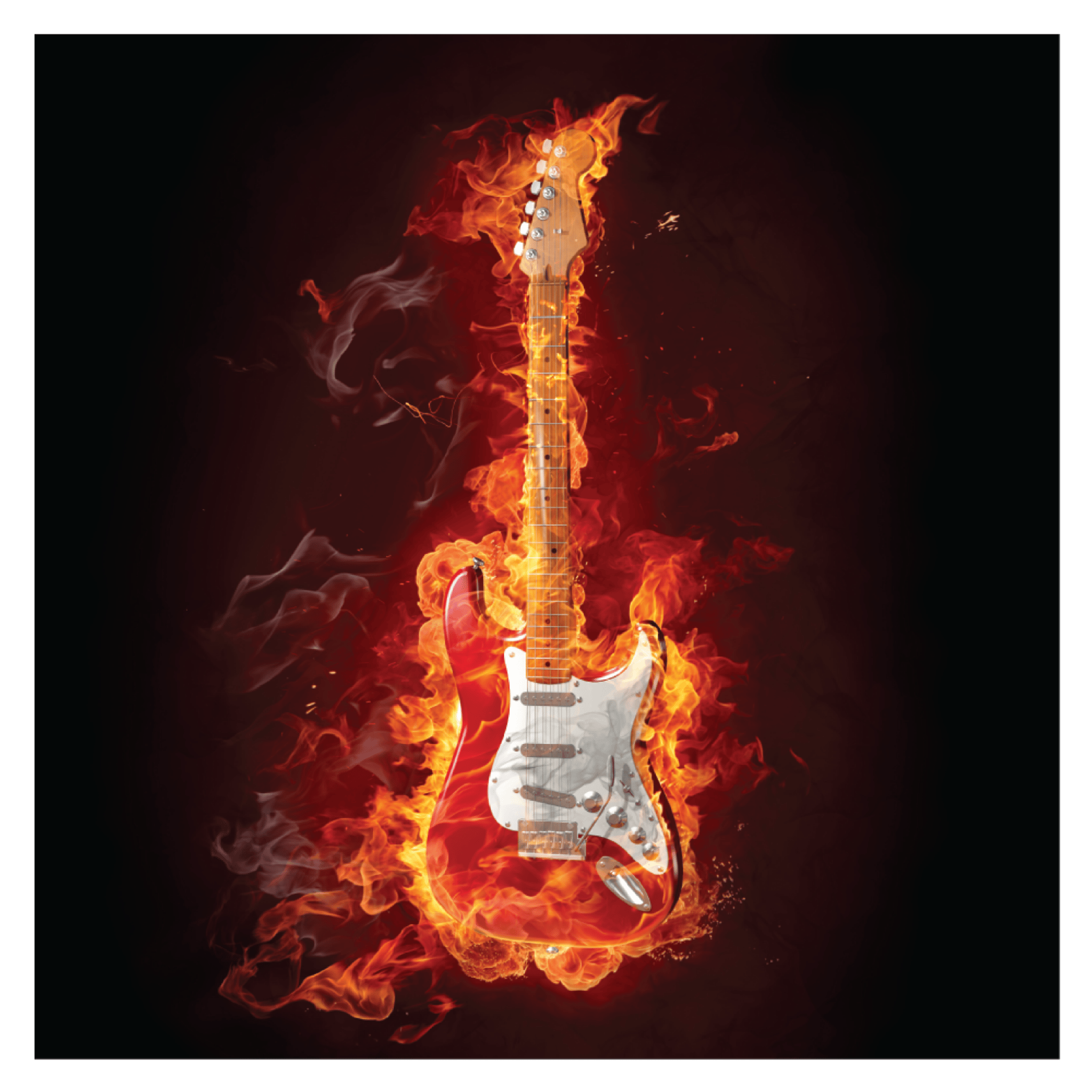 Flaming Guitar Background