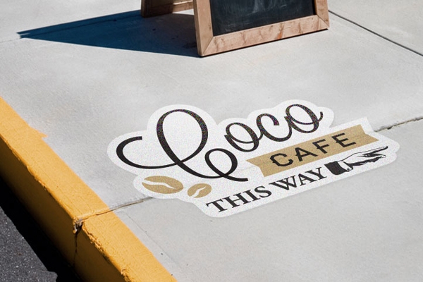 custom decal wall decal, floor decal, wall sign, street decal, sidewalk decal, sidewalk sticker, wall sticker