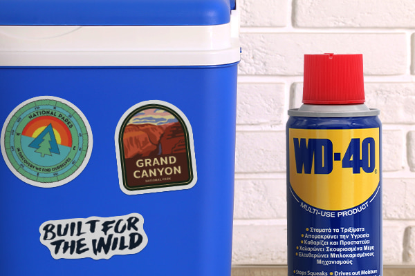 How to remove stickers from plastic with WD-40.