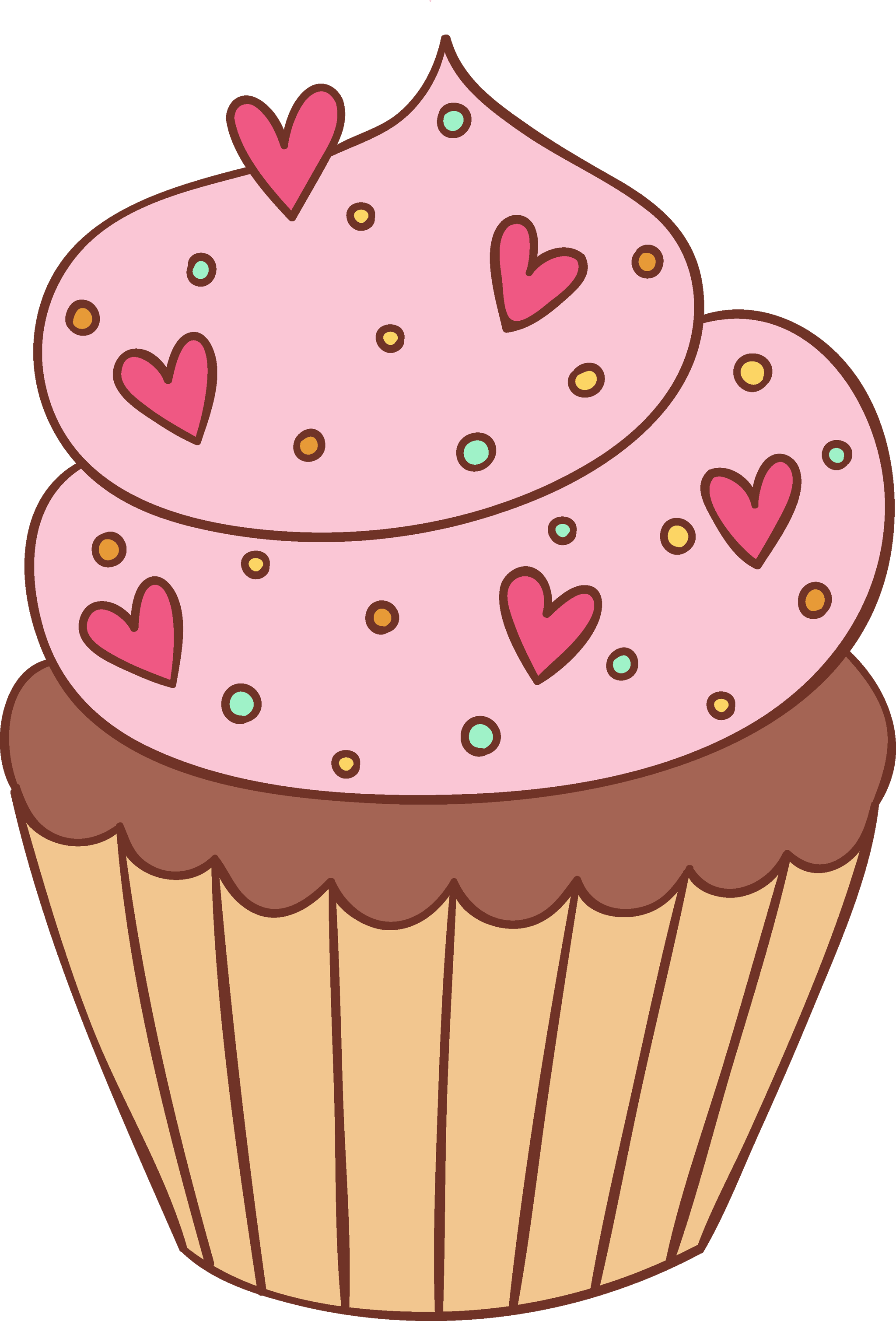 Heart Sprinkles Cupcake