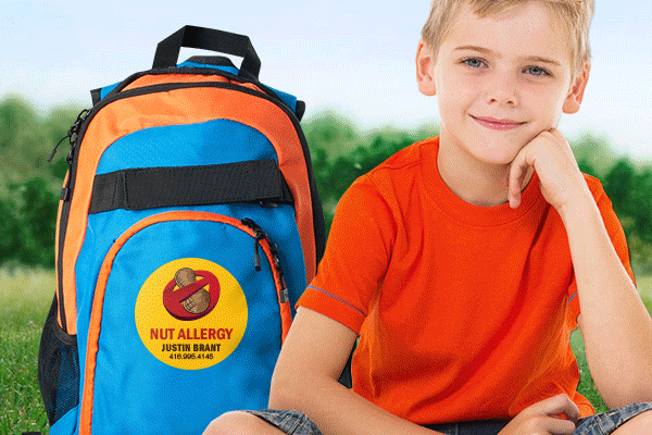 backpack labels, lunchbag labels, stick-on labels, iron-on labels, kids labels, ID labels