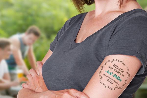 temporary tattoos, family reunion, family crest