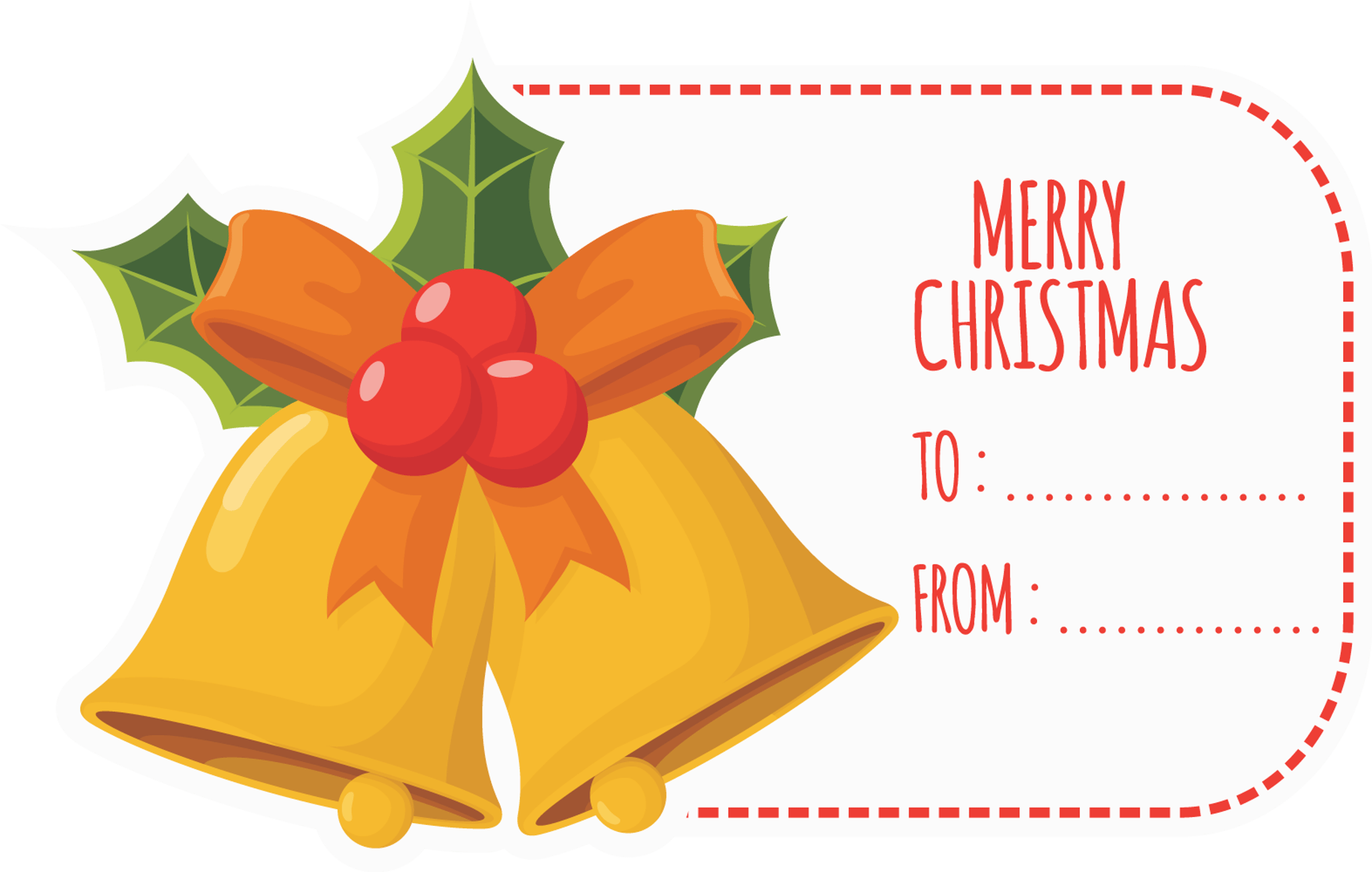 Holiday Christmas Bells Tag
