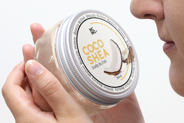 Scratch and sniff label on a product