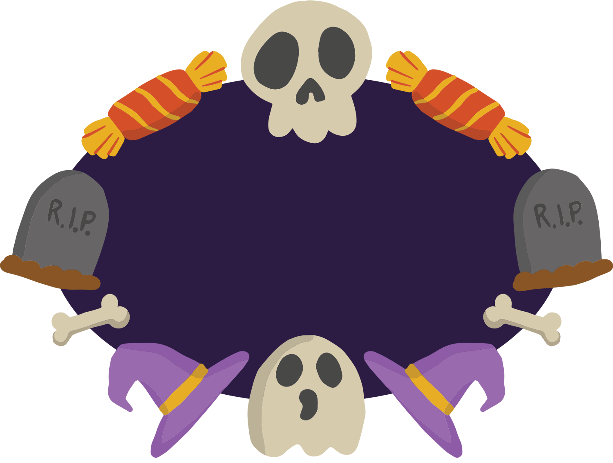 Halloween Ghost Skull Name Tag